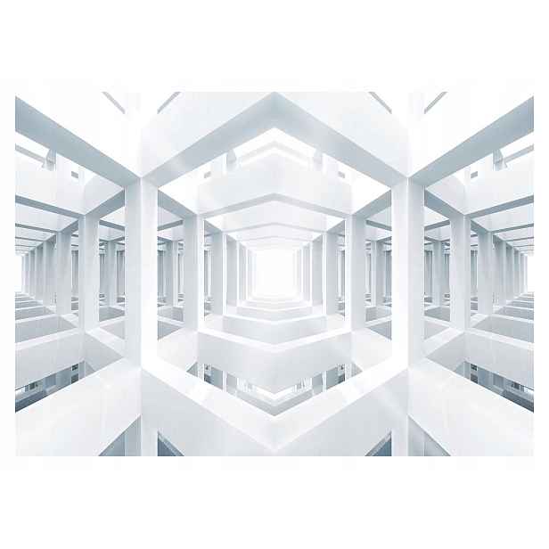 Fototapeta Bílé geometrické tunely minimalismus perspektiva 416x254 lepidlo