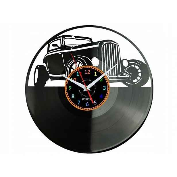 Old Car Dárek Originální dekorace do domu Hodiny z vinylové desky