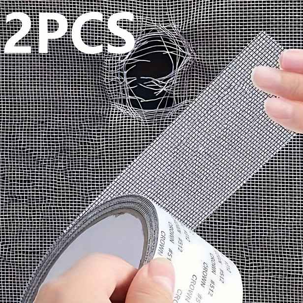 TEMU Samolepicí opravná páska na moskytiéru 393,70 palce, Záplata na opravu síťoviny pro okenní dveře, síťované závěsy na koleji, Samolepka na opravu