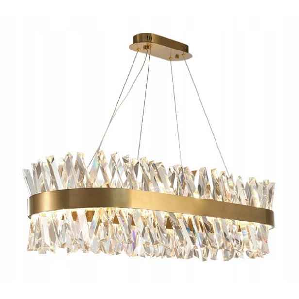 Závěsná lampa Led lustr Amsterdam 3 barvy 80 cm, mosaz kartáčovaná