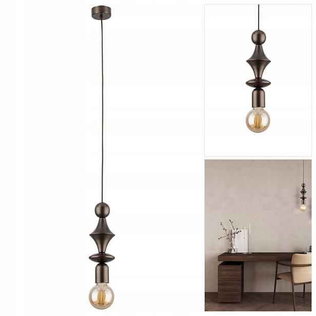Závěsná lampa Tower hnědá, minimalistická forma v obývacím pokoji Tk Lighting