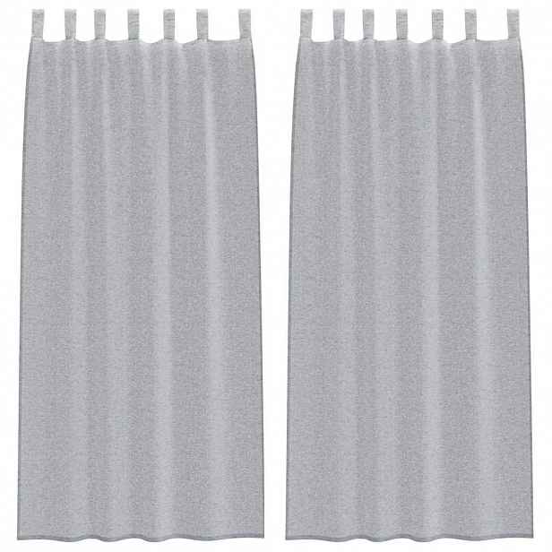 vidaXL Voile Záclona 2 ks Tmavě šedá 225 x 140 cm Polyester