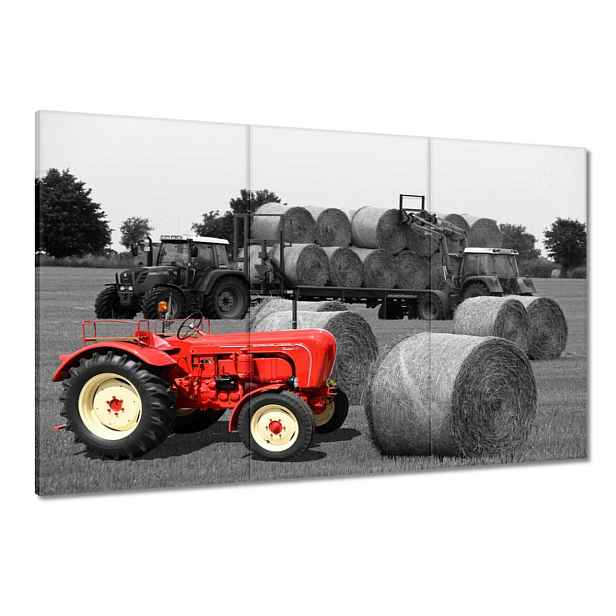 Obrazy 120x80 Žně Červený traktor