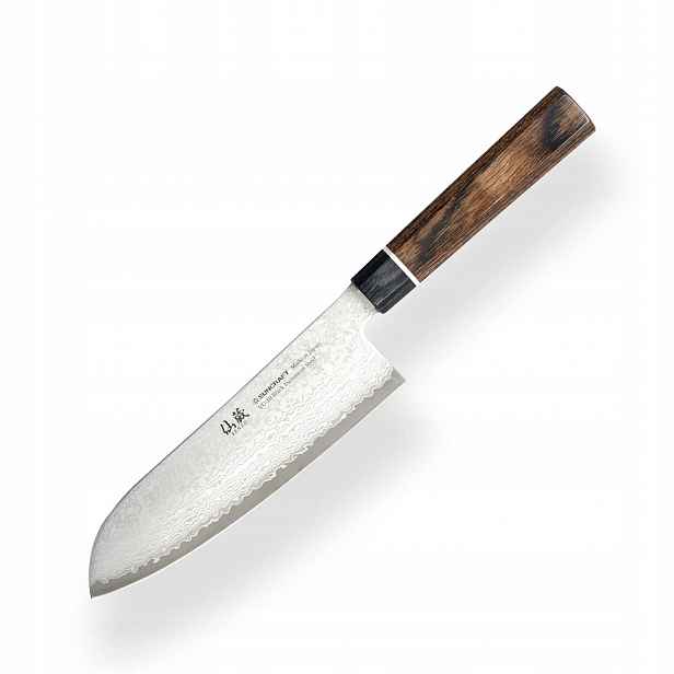 Kuchařský nůž Santoku/Chef Suncraft VG-10 Black Damascus 167 mm