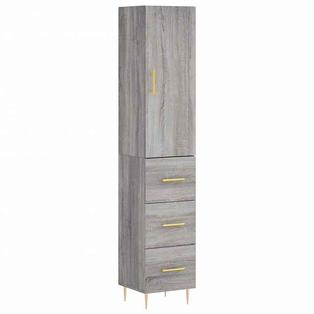 vidaXL Skříň highboard šedá sonoma 34,5 x 34 x 180 cm kompozitní dřevo