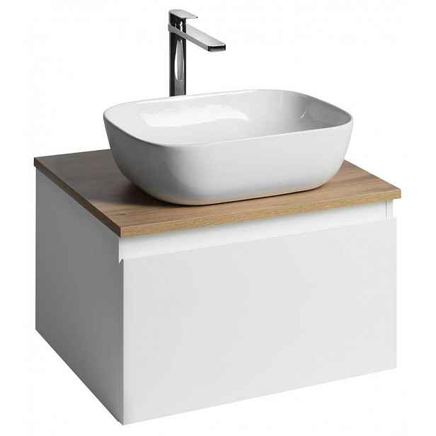 Aqualine Altair - Umyvadlová skříňka 35x57x45 cm, 1 zásuvka, bílá/dub emporio AI263-02