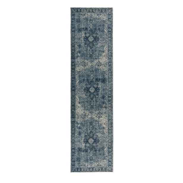Běhoun Manhattan Antique Blue, 60x230, modrá, chodba / předsíň, Flair Rugs