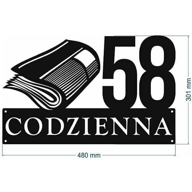 Číslo Na Dům 80 cm Tabule Adresa Ocel 2 mm Denní ul.