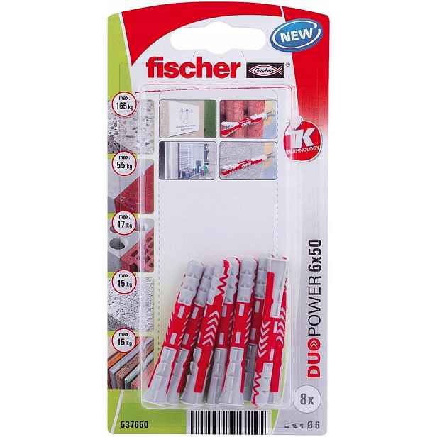 Univerzální rozpěrné hmoždinky DuoPower 6 x 50 mm K 8 ks Fischer