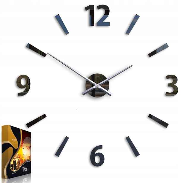 Nástěnné hodiny v moderním křemenném stylu Akryl Klaus Black Kulatý