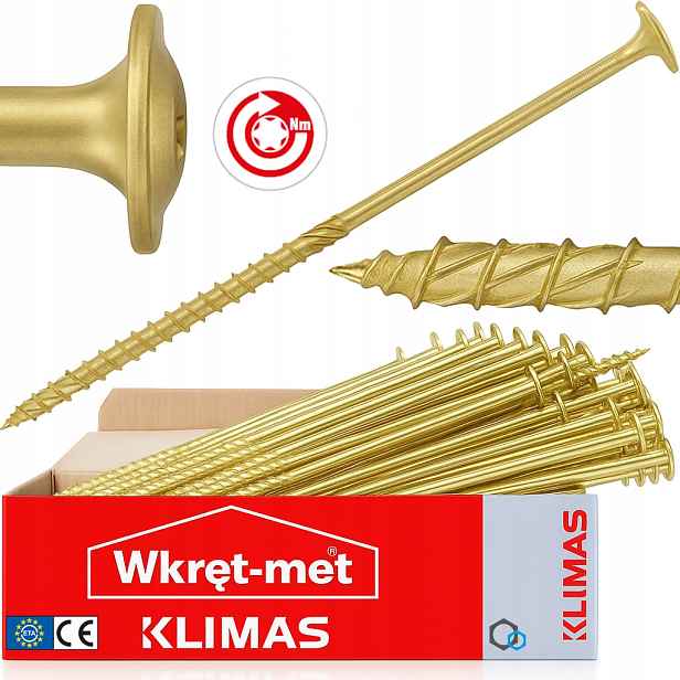 Tesařské Vruty Wkcp 8x300 Torx Podložková Talířová Hlava Klimas 50kusů