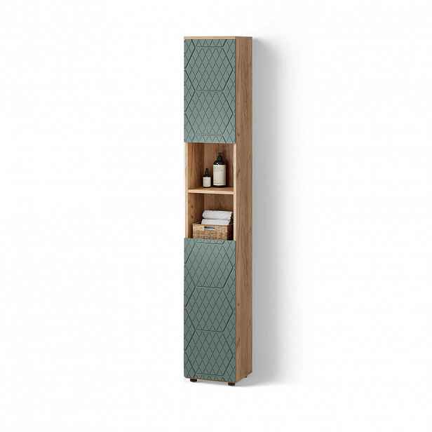 Livinity® KOUPELNOVÁ SKŘÍŇKA Ronco Zelený/zlatý dub 30 x 192 cm