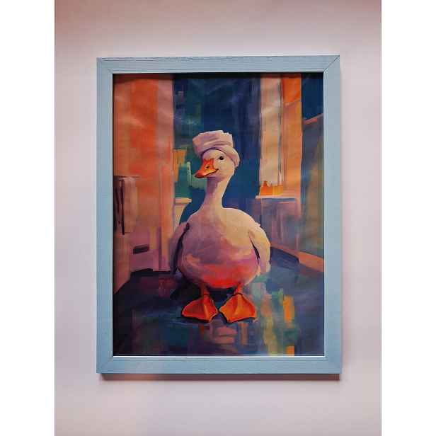 Rámeček borovicový modrý 70x100 na fotografii klasický Dřevo boho B1