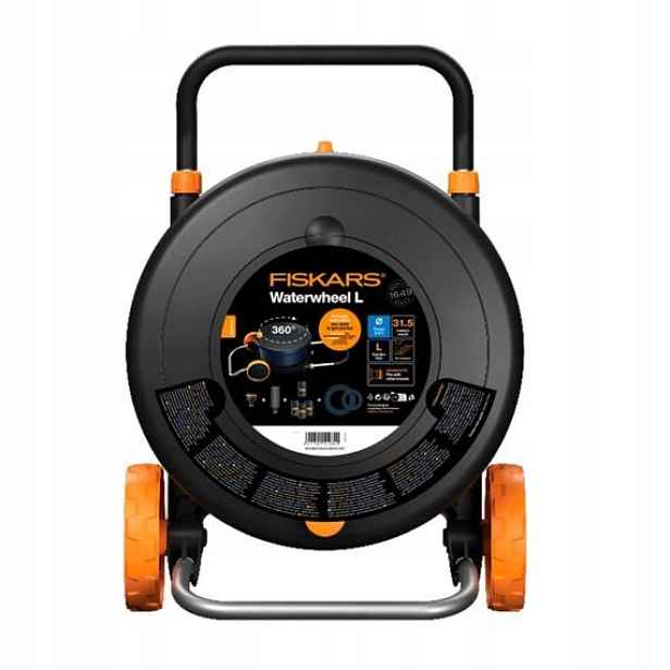 Fiskars 1071670 vozík s bubnem hadice 1/2", 31,5m, horizontální provedení