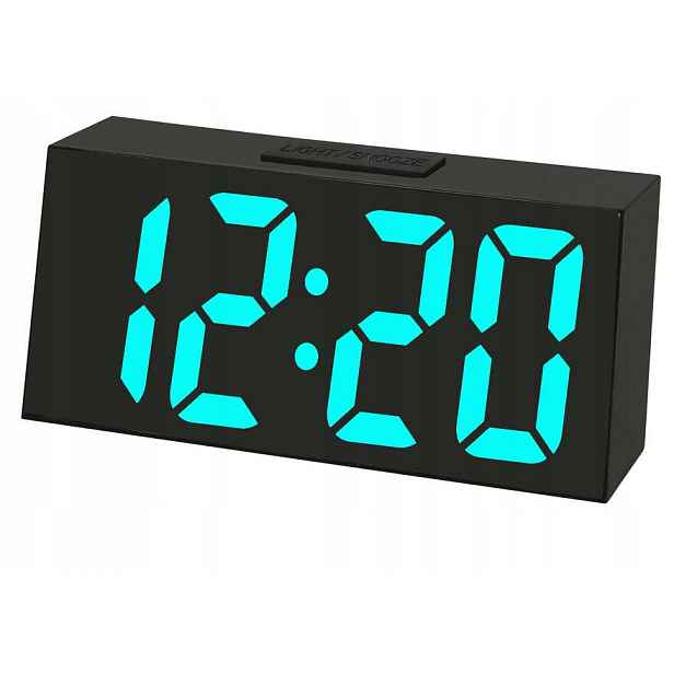 Modrý Čitelný Led Budík S Teploměrem Jvd SB3628.4, Tři Alarmy