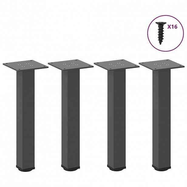 vidaXL Nohy ke konferenčnímu stolku 4 ks antracitové 30-32 cm ocelové