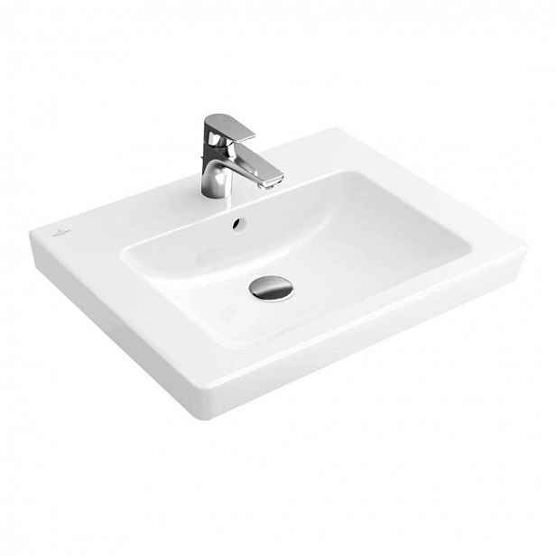Villeroy & Boch Subway 2.0 - Umyvadlo s přepadem, 60x47 cm, s CeramicPlus, alpská bílá 7113F0R1