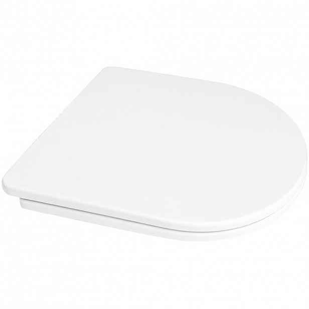 WC sedátko Toluco - Soft Close - PP plast - bílá lesklá - 36,4x4,3x43,2 cm