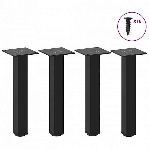 vidaXL Nohy ke konferenčnímu stolku 4 ks černé 42-44 cm ocelové