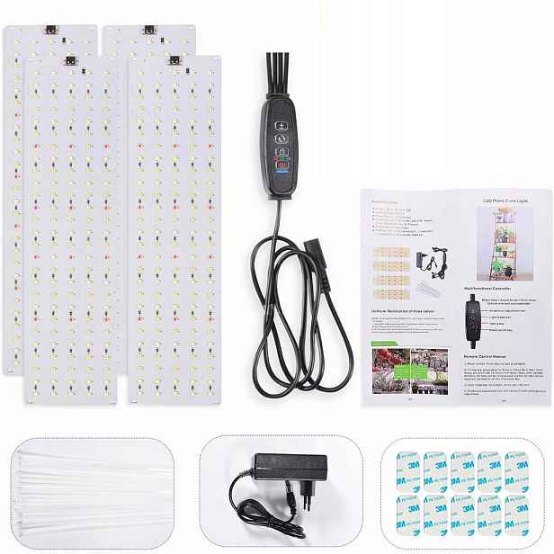 4x panel pro růst rostlin 600 Uv Led, časovač pěstování, 6 režimů