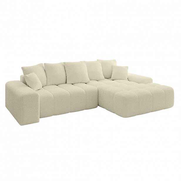 ALTDECOR ROHOVÁ SEDACÍ SOUPRAVA s otomanem vpravo ENSI-L - 267x164x69 cm, krémová