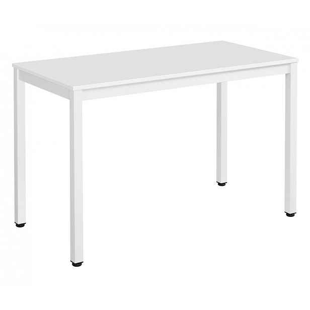 AKCE Bílý jídelní stůl s bílou deskou TESSA 120x60 cm II. jakost