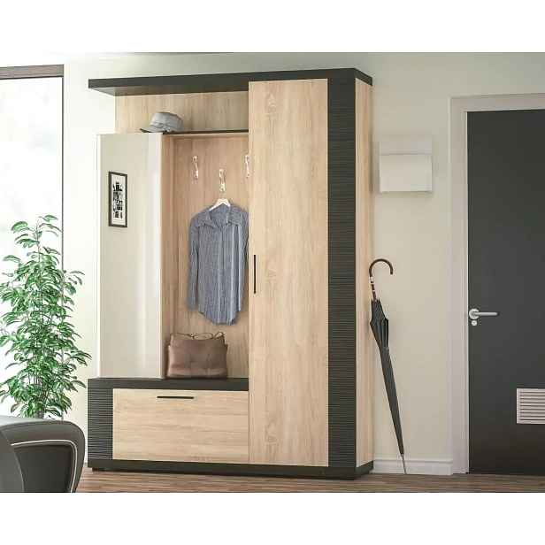 ATAN Předsíňová stěna MARK 150 dub sonoma/wenge tmavý - II.jakost