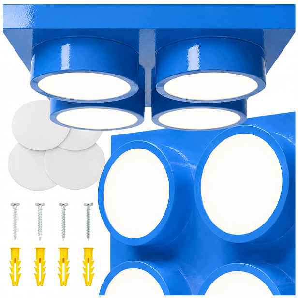 Led Lampa Klocek Pro Fanoušky Lego 40x40 CM Modrá Stropní Svítidlo Dětský Pokoj