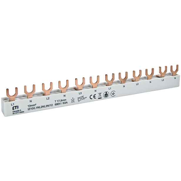 Lišta propojovací ETI IZ10/L1NL2NL3N/12 4pól 10 mm2