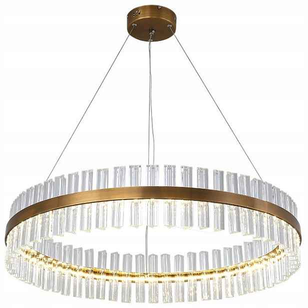 Luxemburg Crystal Prisms Led lustr 80 cm 50 W, zlatý mosazný kroužek
