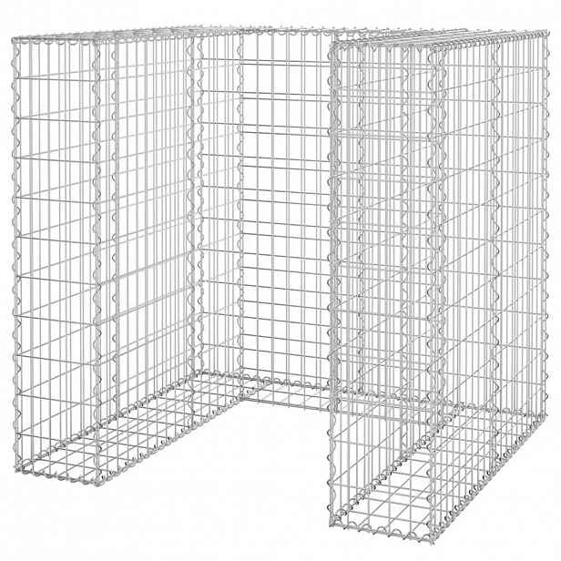 vidaXL Gabionová zástěna pro popelnici pozinkovaná ocel 110x100x110 cm