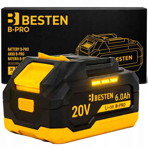 Akumulátor Baterie Besten B-pro Lithium-iontový systém 20 V 6.0 Ah Li-Ion