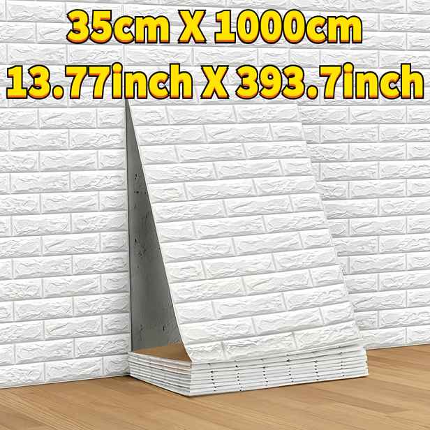 TEMU 1 role 3 metry/10 metrů 3D tapety s cihel, samolepicí pěnový nástěnný panel, texturovaný design, snadno se čistí a instaluje, odstranitelné,