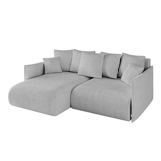 ALTDECOR ROHOVÁ SEDAČKA s funkcí spaní a otomanem, levá ONESK-L 216x177x72 Šedá Manšestr