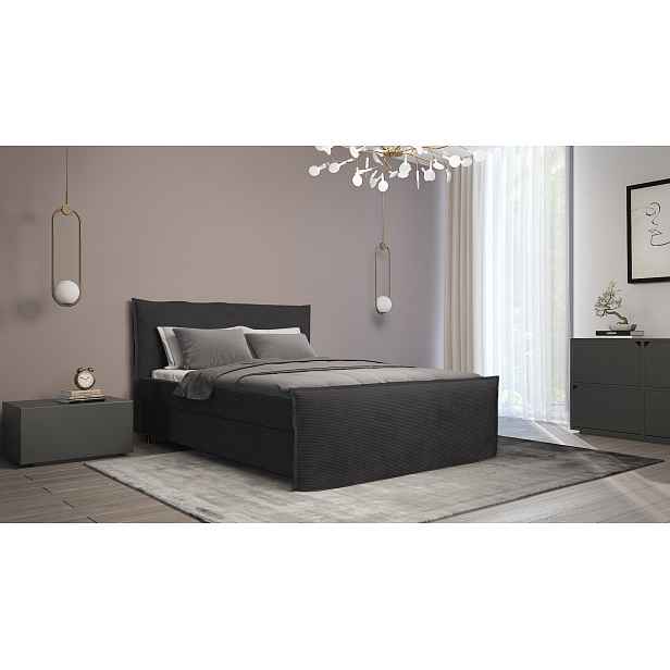 Boxspringová postel 140x200 NAVERA 2 - černá