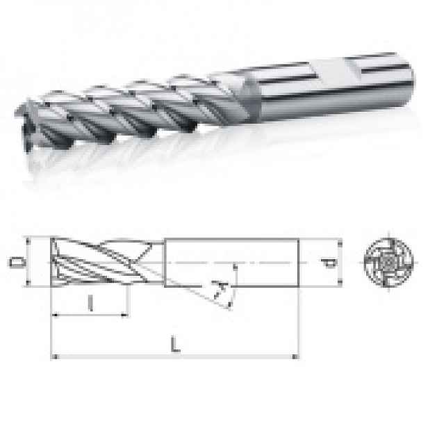 Fréza 09x38mm válcová čelní dlouhá HSS Co8 14121809