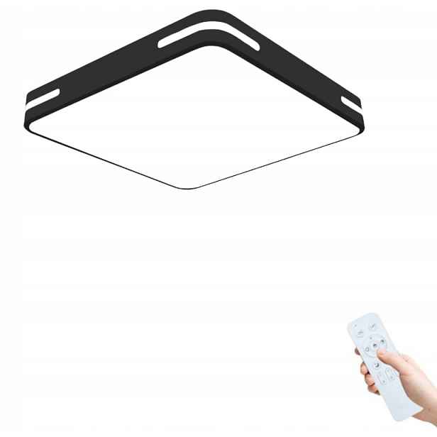 stropní svítidlo Led 50 cm, 3 barvy, černá/bílá s dálkovým ovládáním, Čtverec