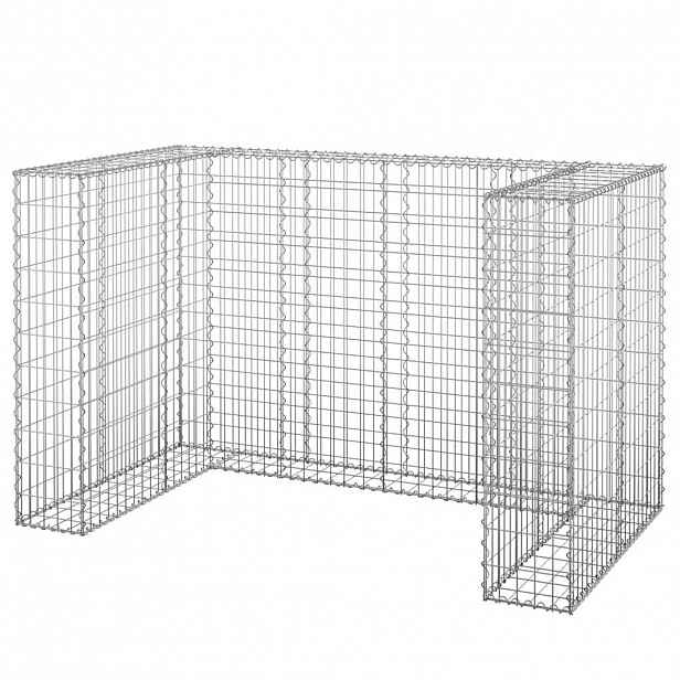 vidaXL Gabionová zástěna pro popelnice pozinkovaná ocel 180x100x110 cm