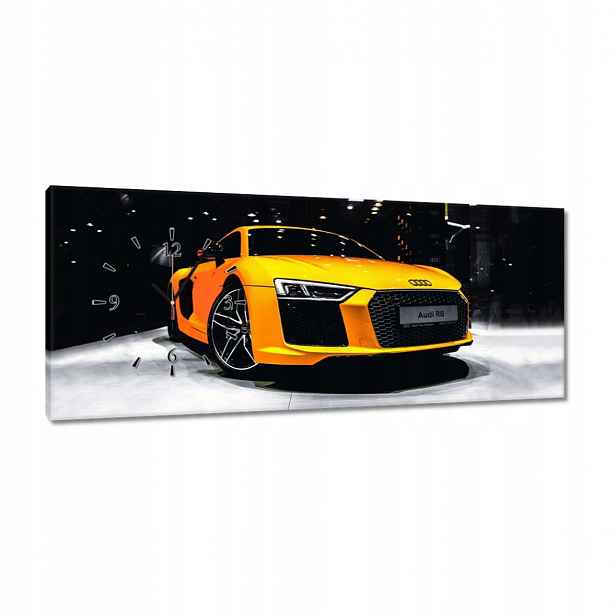 Hodiny 100x40 Žluté Audi R8