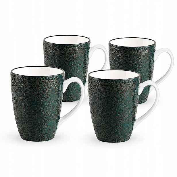 4x Porcelánové šálky na kávu a čaj 450 ml Wilmax Barva Zelená Ručně vyrobeno
