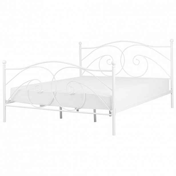 Beliani KOVOVÁ POSTEL 180/200 cm Bílá Dinard