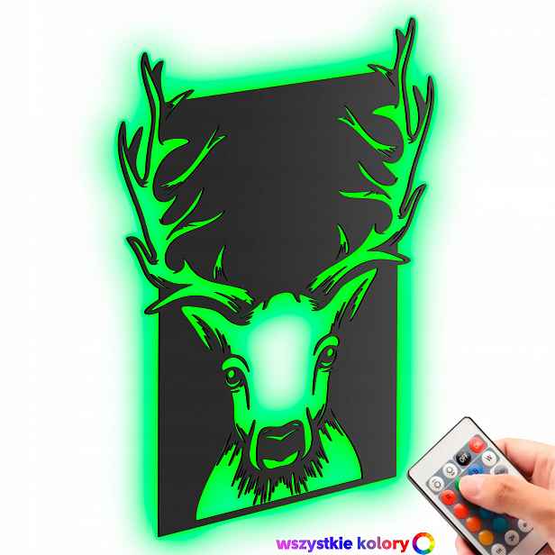 Dřevěný 3D obraz Jelen Nástěnná Dekorace Dárek Noční Lampa Led