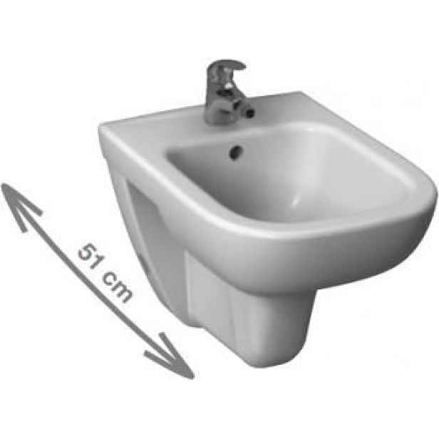 Jika old JIKA H8306120003041 - Deep bidet závěsný 51 cm s otvorem pro baterii; s postranními otvory; bílý