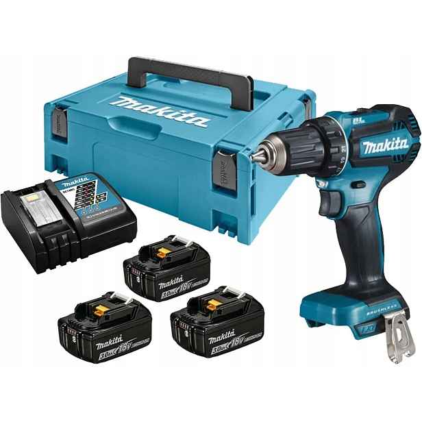 Makita aku vrtačka 18V 3x3,0Ah v kufru DDF485RFJ