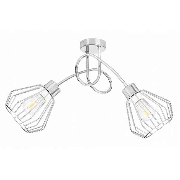 Stropní svítidlo lustr loft na E27 chromové stínítko 2