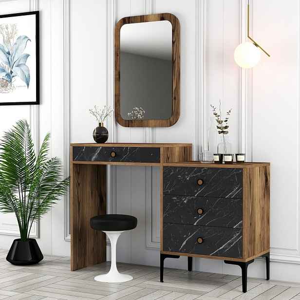Toaletní stolek Lizbon 548 - Walnut, Black