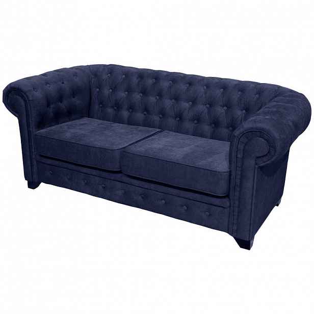 Livetastic POHOVKA CHESTERFIELD, dřevo, textil, kompozitní dřevo, modrá