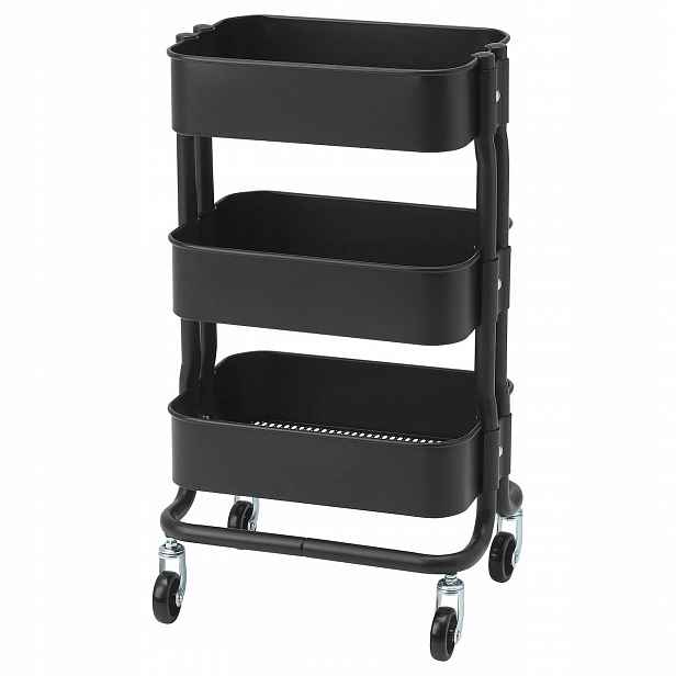 Ikea Raskog kuchyňský vozík na kolečkách mini regál barový Černý 28x38cm