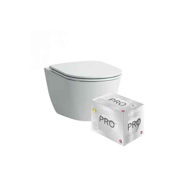 Laufen Pro klozet závěsný 53 cm kapotovaný; WC PACK SE SEDÁTKEM; hluboké splachování - bílý