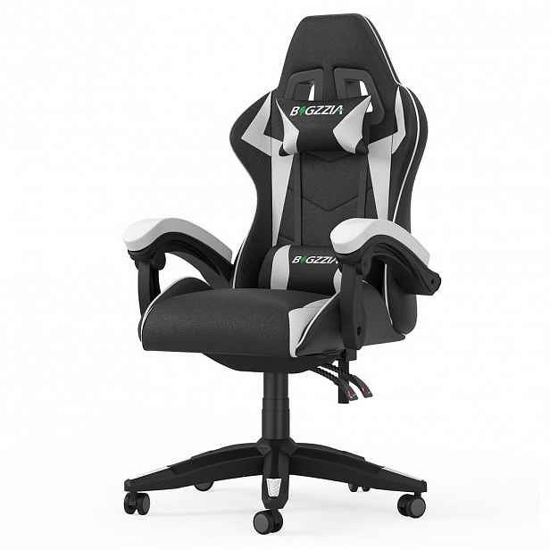 Rattantree HERNÍ-ŽIDLE ergonomická, nastavitelné opěradlo, polštářky – Černá/Bílá